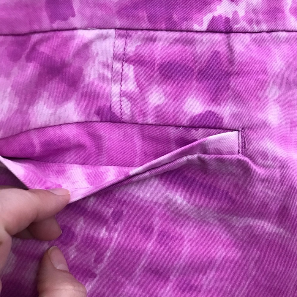 NWOT American Eagle Shortie Shorts Tie Dye 4 purple pink white - Picture 5 of 8